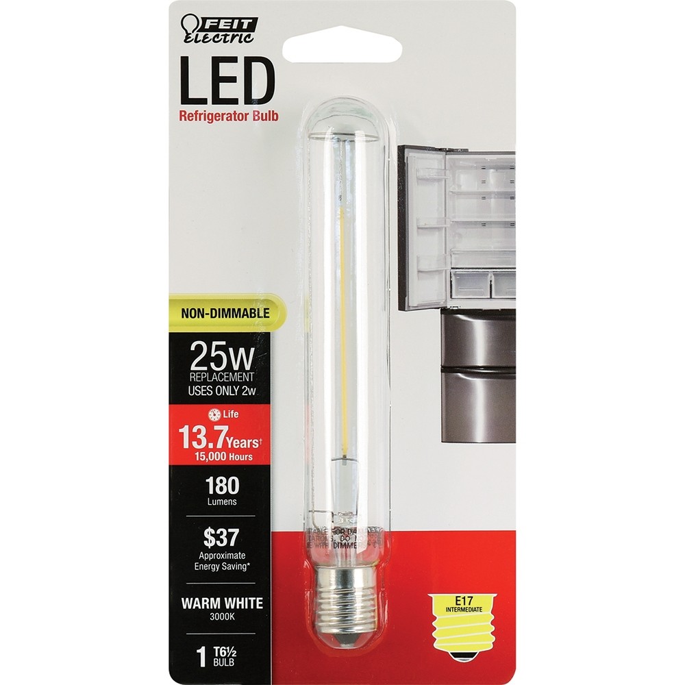 FEIT LED 25W 120V REFRIGERATOR T6 1/2 BULB, INTERMEDIATE BASE (E17